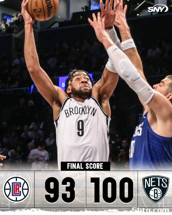 NBA常规赛：快船93-100不敌篮网，沃克21分，卡椒合砍41分哈登12+8