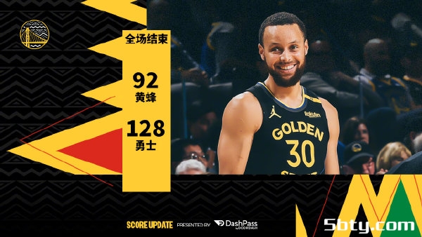 NBA常规赛：勇士128-92大胜黄蜂，库里15分4板6助，辛普森16分6板
