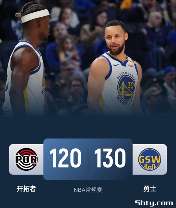 NBA常规赛：勇士130-120开拓者 勇士4人20+，阿夫迪亚34+16+6、西蒙斯32