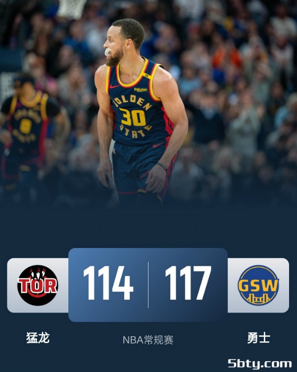 NBA战报：勇士117-114险胜猛龙，巴特勒16+11+12，库里伤退